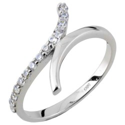 Λευκόχρυσο δαχτυλίδι Κ14 με ζιργκόν Λευκόχρυσο δαχτυλίδι Κ14 με ζιργκόν